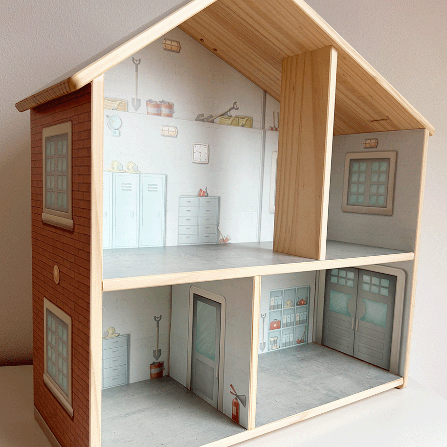 Sticker set for IKEA FLISAT dollhouse - Fire station