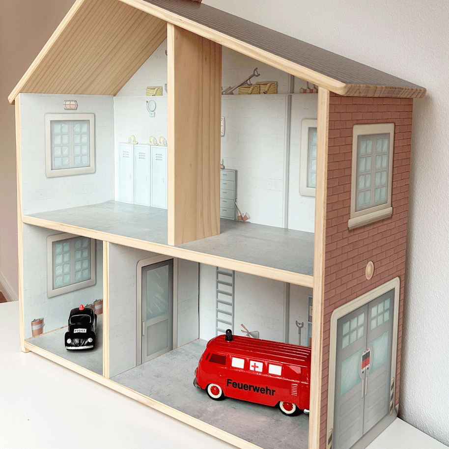 Sticker set for IKEA FLISAT dollhouse - Fire station