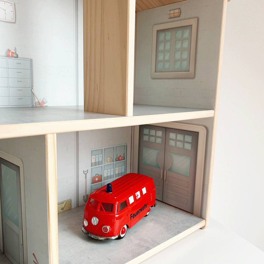 Sticker set for IKEA FLISAT dollhouse - Fire station