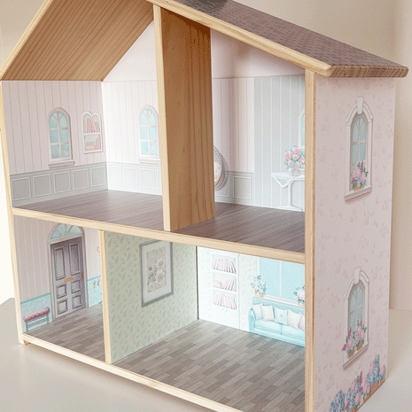 Sticker set for IKEA FLISAT dollhouse - London Townhouse