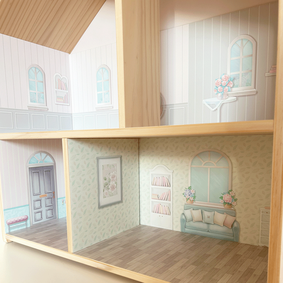 Sticker set for IKEA FLISAT dollhouse - London Townhouse