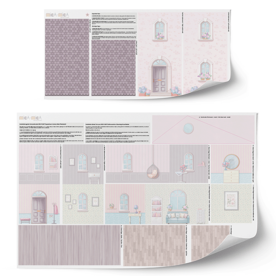 Sticker set for IKEA FLISAT dollhouse - London Townhouse