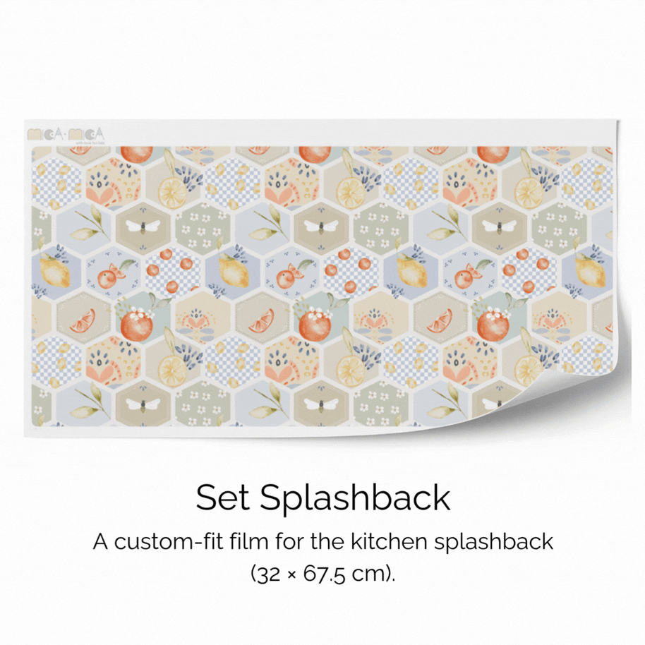 Sticker set for IKEA DUKTIG play kitchen - Fruity tiles (sand)