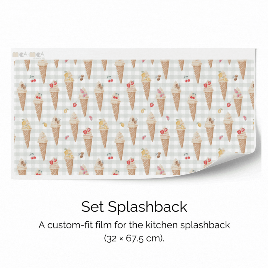 Sticker set for IKEA DUKTIG play kitchen - Fruit ice cream