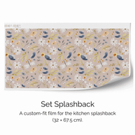 Klebefolie für IKEA DUKTIG Kinderküche - Wiesenblumen (Helles Taupe)