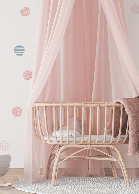 wall sticker with pattern dots, girls bedroom wall stickers, wall decal for girls bedroom, pattern wall stickers