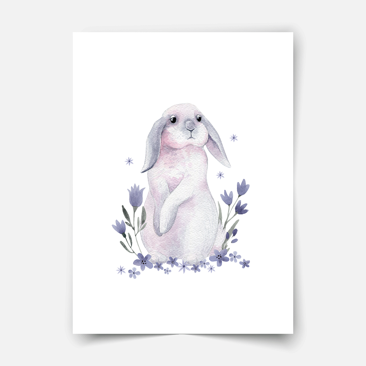 Bunny floppy’s flower garden Fine Art Print