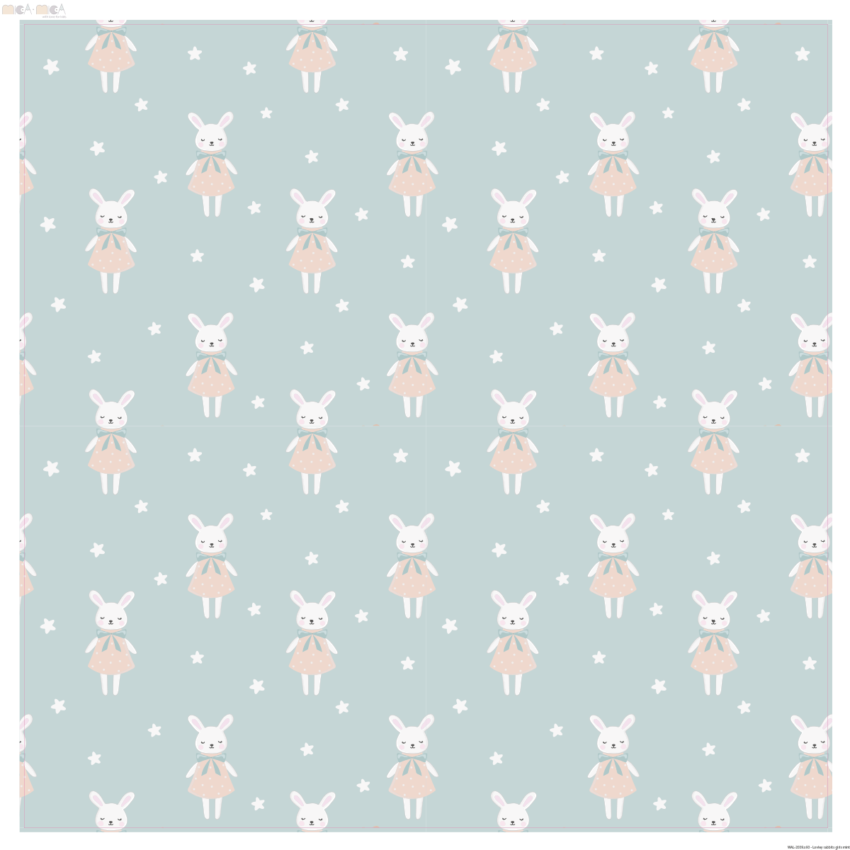 Rosie rabbit (mint) wallpaper