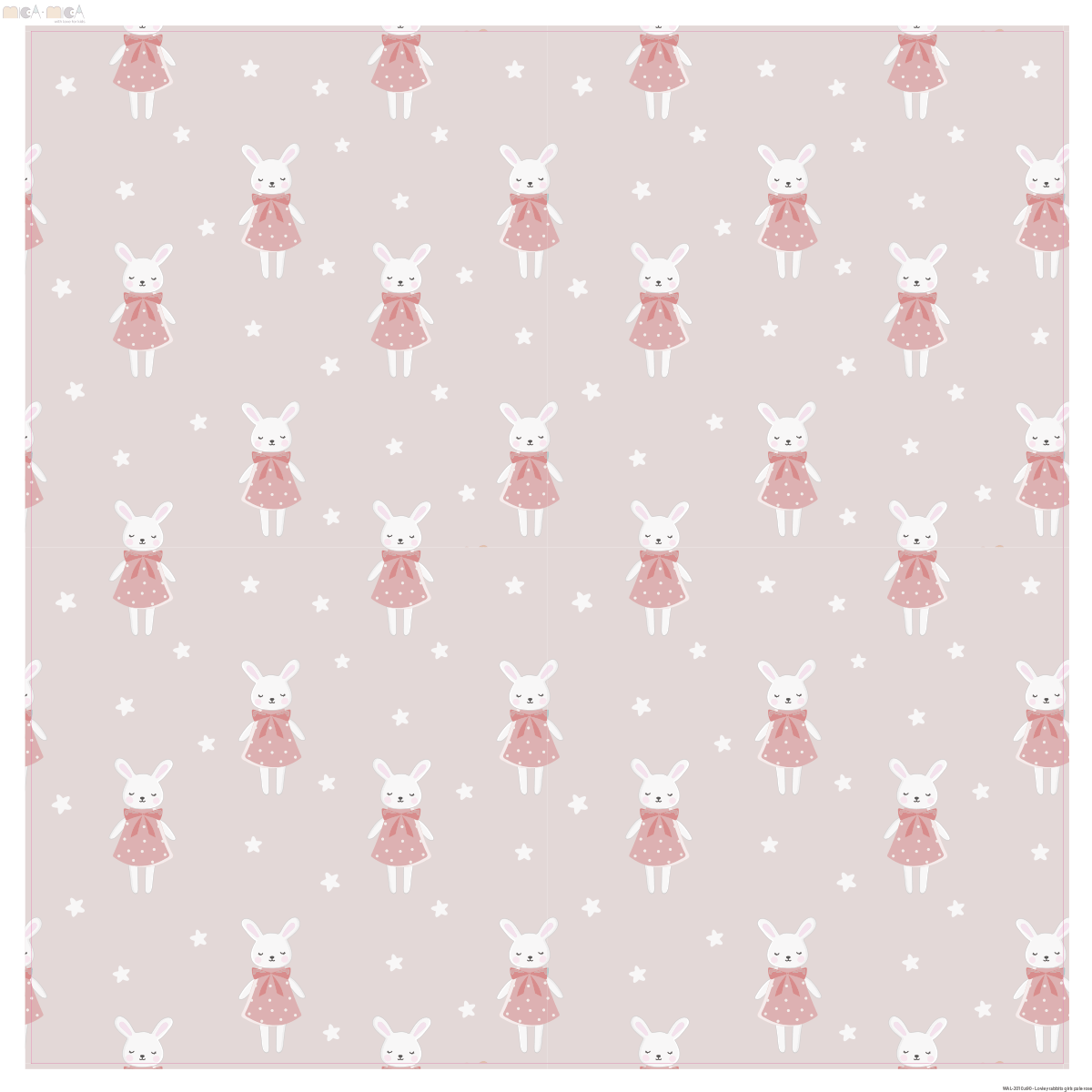 Rosie rabbit (pale rose) wallpaper
