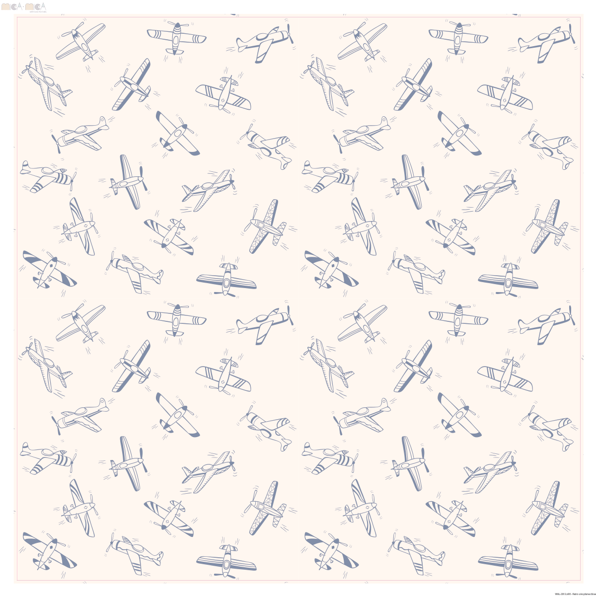 Retro airplanes (blue) wallpaper