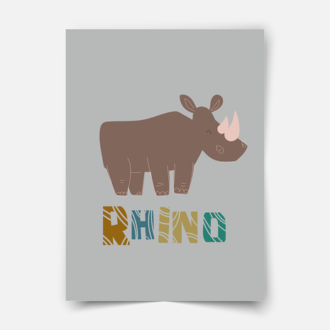 Safari-Tiere - Rhino - Poster