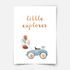 Watercolour little explorer car Fine Art Print
