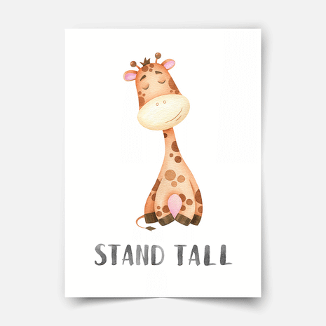 Character animals - Giraffe Fine Art Print