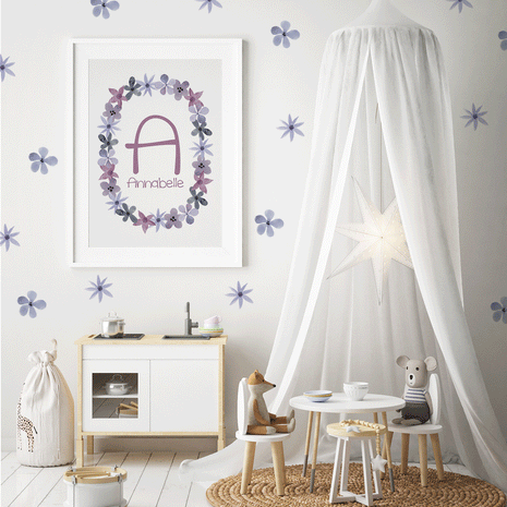 Pastellblumen (Lavendel/lila) - personalisiertes Poster