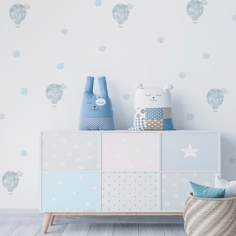 kids bedroom wall sticker, nursery wall sticker, wall sticker, wall decal , wall tottoo, hot air balloons wall sticker, wall stickers with hot air balloons, boys wall sticker, kids bedroom ideas, nursery ideas, nursery decoration ideas, childrens room ideas