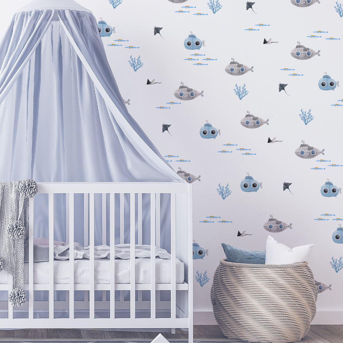 kids bedroom wall stickers, nursery wall stickers, wall stickers, wall decal , wall tattoo, ocean wall sticker, under the sea wall sticker, submarine wall sticker, boys wall sticker, wall stickers with submarines, scandinavian wall stickers, kids bedroom ideas, nursery ideas, nordic wall stickers, wall decor ideas