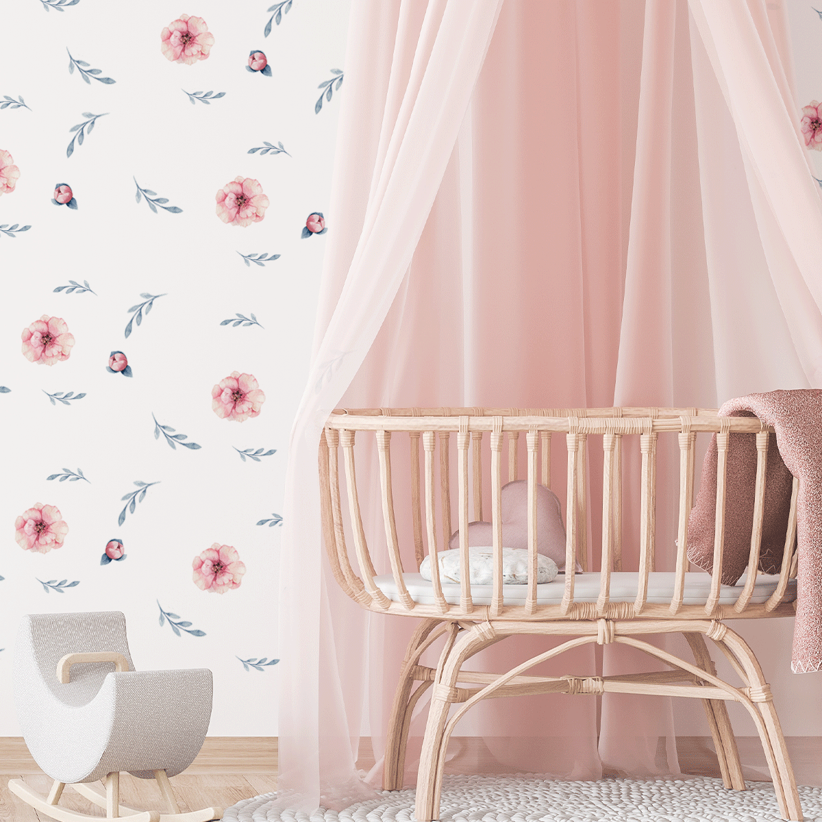 kids bedroom wall stickers, nursery wall stickers, wall stickers, wall decal , wall tattoo, watercolour roses wall sticker, floral wall sticker, roses wall sticker, girls wall sticker, wall stickers with roses, scandinavian wall stickers, kids bedroom ideas, nursery ideas, nordic wall stickers, wall decor ideas