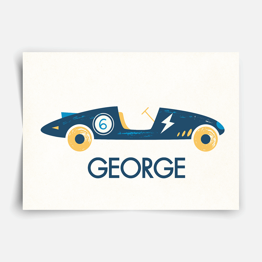 Klassische Rennautos - personalisiertes Poster