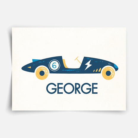 Classic race cars - Personalised Fine Art Print