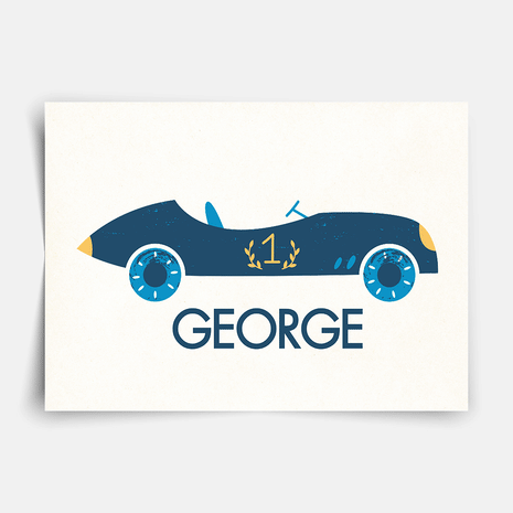 Klassische Rennautos - personalisiertes Poster