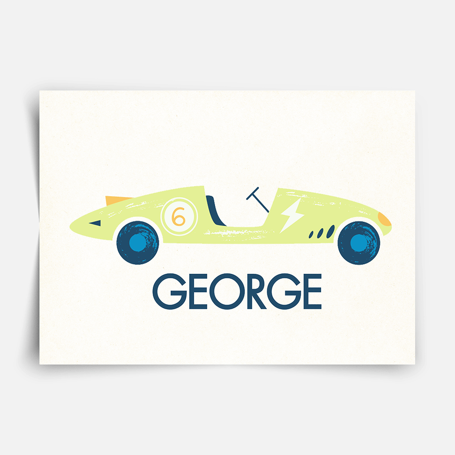 Klassische Rennautos - personalisiertes Poster