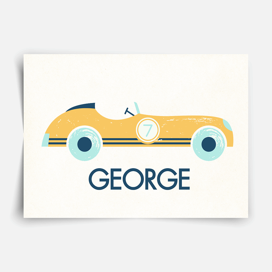 Klassische Rennautos - personalisiertes Poster