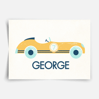 Klassische Rennautos - personalisiertes Poster
