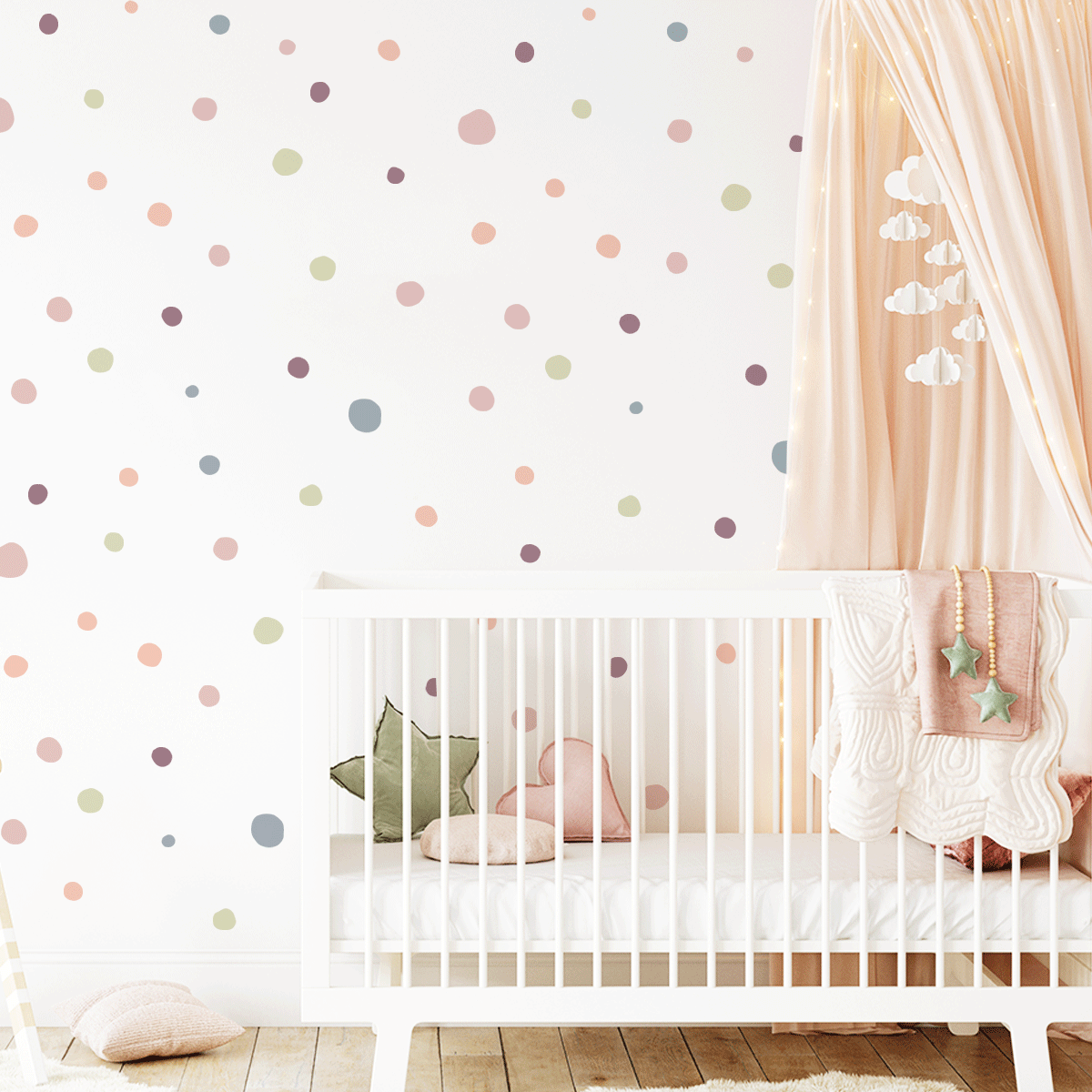 kids bedroom wall sticker, nursery wall sticker, wall sticker, wall decal , wall tattoo, pastel dots wall sticker, hand drawn dots wall sticker, girls wall stickers, colourful dots wall sticker, scandinavian wall stickers, nordic wall stickers, nordic wall decal, scandinavian wall decal, nursery room ideas, kids bedroom ideas