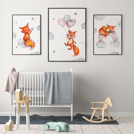 Kleiner Fuchs auf Wolke - Poster