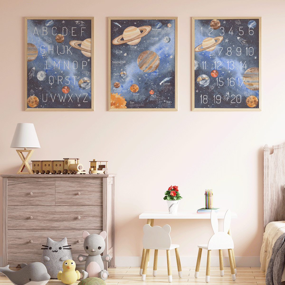 space print, solar system print. rocket print, kids bedroom prints, nursery prints, educational print