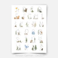 Poster Waldtiere - Magischer Wald - Alphabet