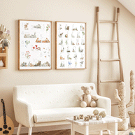 forest animals print, numbers print nursery