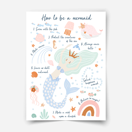 How to be a mermaid (Pastell) - Poster