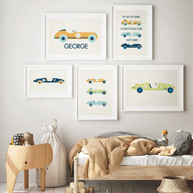 Klassische Rennautos - personalisiertes Poster