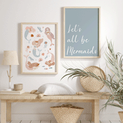 Let's all be mermaids (blau) - Poster