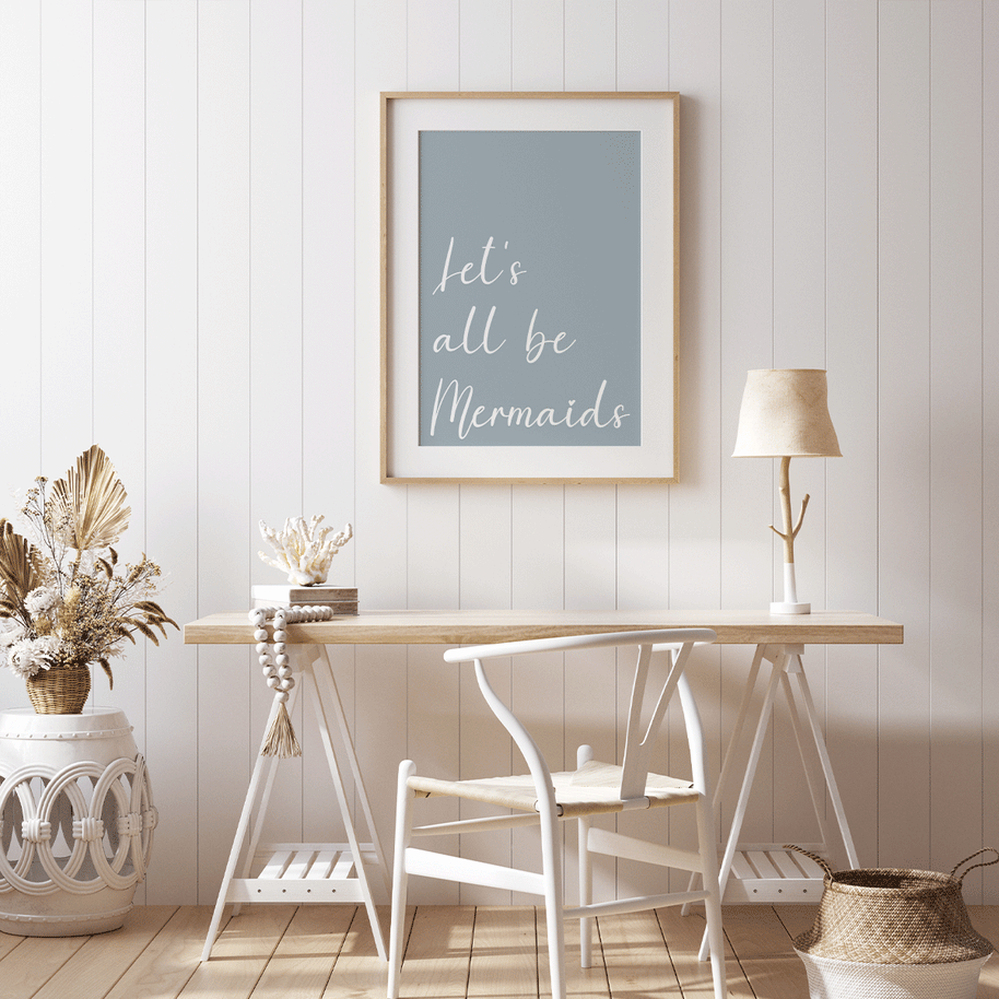 Let's all be mermaids (blau) - Poster