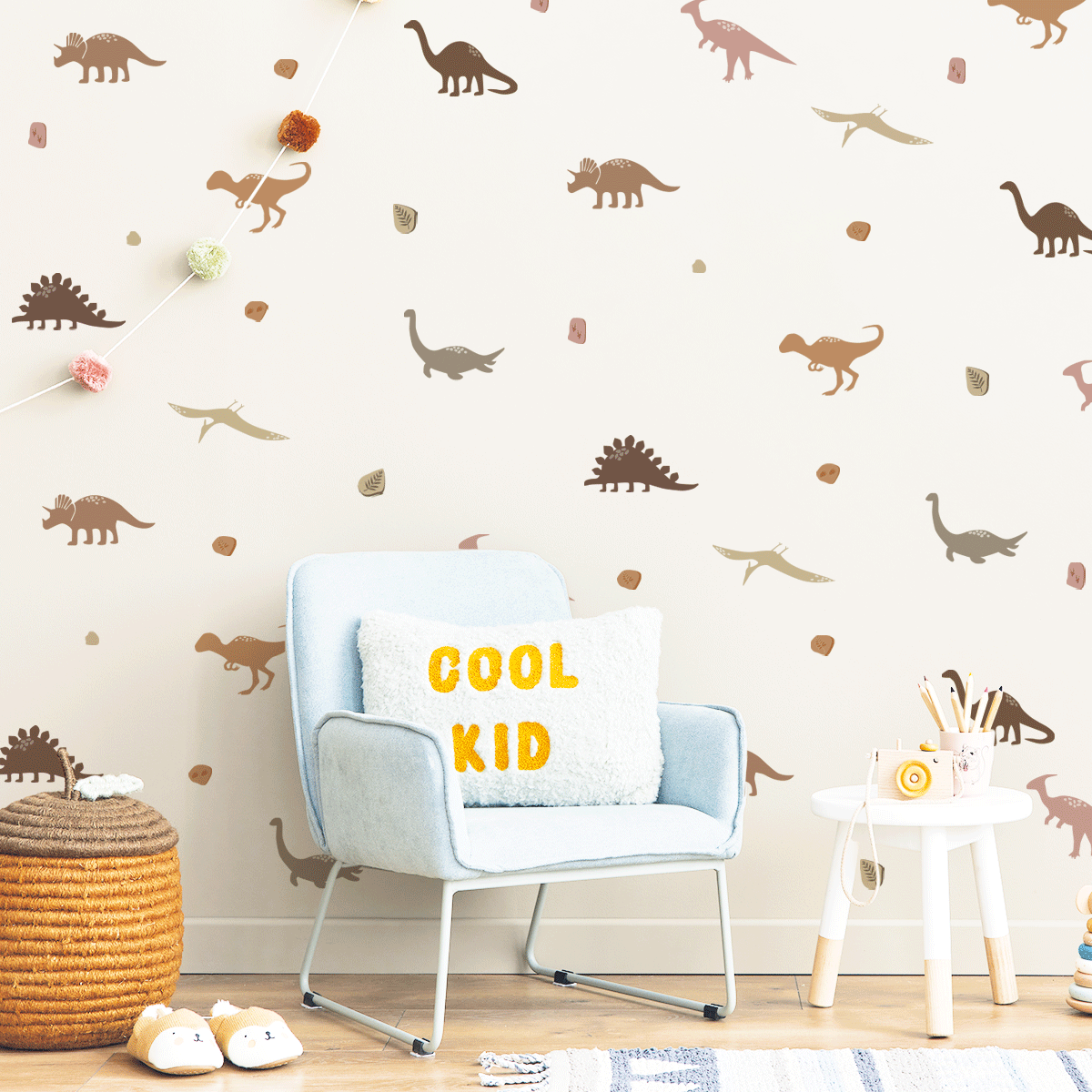 dinosaur wall stickers, dinosaur wall decals., boho dinosaur wall stickers