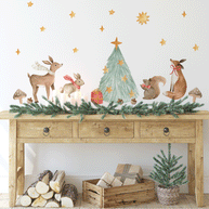 Christmas wall sticker, Christmas wall decal, winter woodland animals wall sticker, winter woodland animals wall decal, Christmas nursery wall sticker, Christmas nursery wall decal