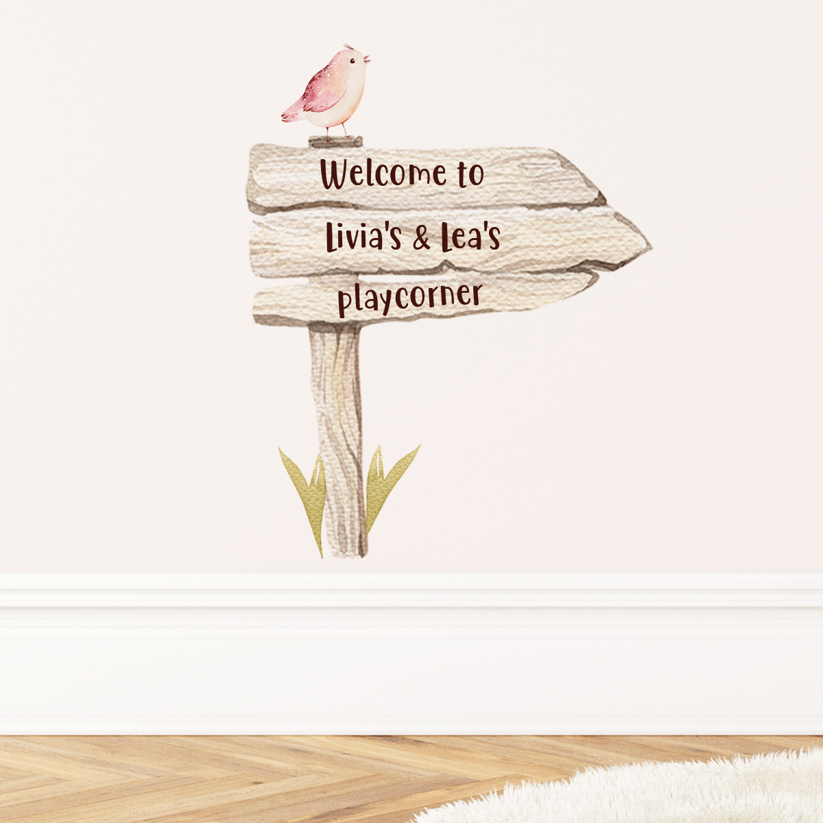 kids bedroom wall sticker, nursery wall sticker, personalised forest signpost