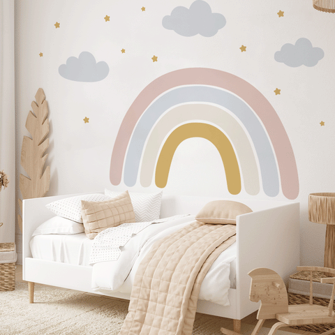 Wandtattoo Regenbogen (Altrosa Senf)