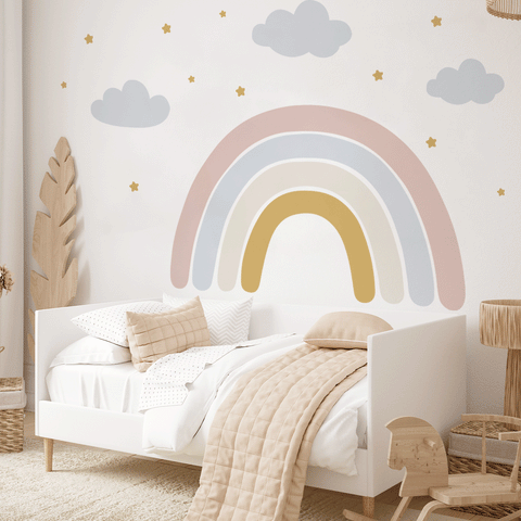 Wandtattoo Regenbogen (Altrosa Senf)