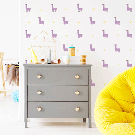 Alpacas wallsticker, Alpacas wall decal, purple Alpacas wall stickers, nursery room ideas, nursery room ideas, lama wall stickers, lama wall decals