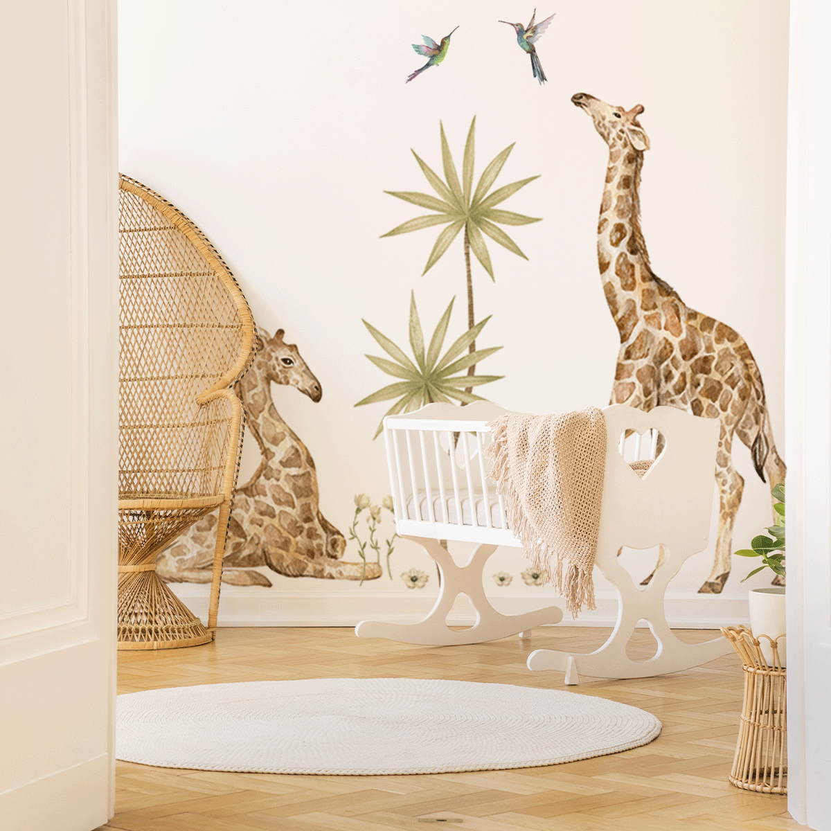 tropical safari wall stickers, giraffes wall stickers, giraffes wall decals. watercolor giraffes wall stickers, jungle wall stickers, jungle wall decals, nursery ideas, wall decoration ideas