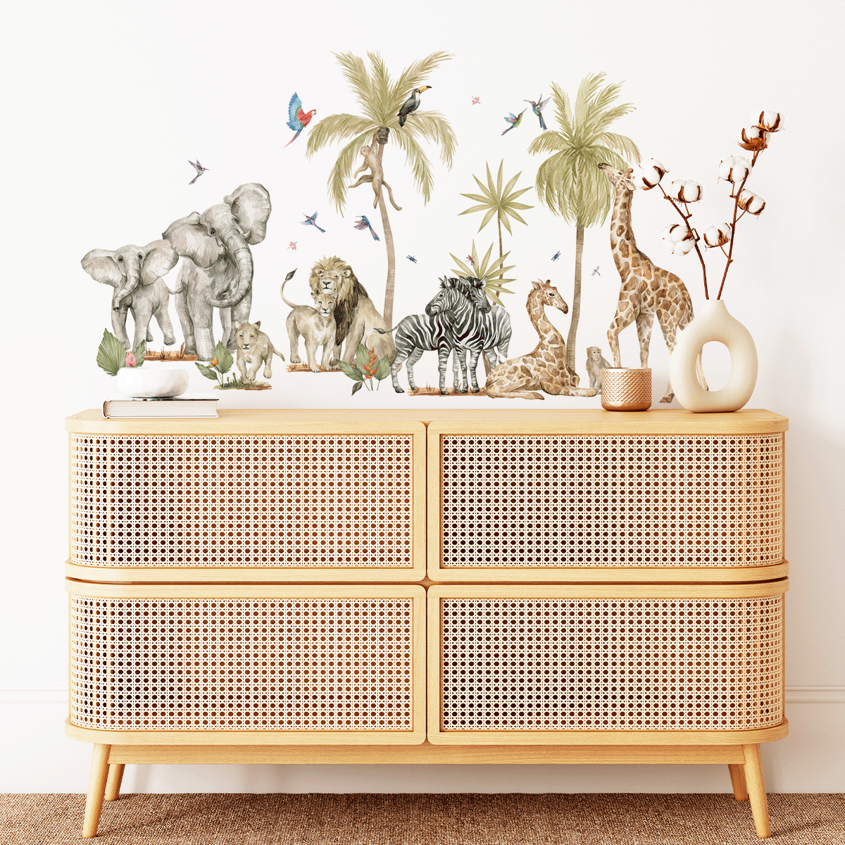 Jungle wall stickers - Tropical safari - giraffes