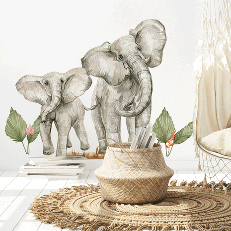 elephant wall stickers, elephant wall decals. safari wall stickers, safari wall decals