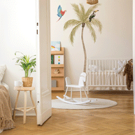 tropical safari wall stickers, palm trees tropical birds wall stickers, palm trees tropical birds wall decals. watercolor palm trees tropical birds wall stickers, jungle wall stickers, jungle wall decals, nursery ideas, wall decoration ideas