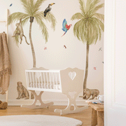 tropical safari wall stickers, palm trees monkeys tropical birds wall stickers, palm trees monkeys tropical birds wall decals. watercolor palm trees monkeys tropical birds wall stickers, jungle wall stickers, jungle wall decals, nursery ideas, wall decoration ideas
