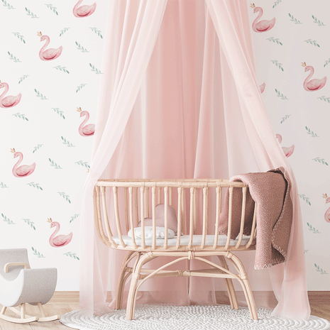 kids bedroom wall sticker, nursery wall sticker, wall sticker, wall decal , wall tattoo, pink swans wall sticker, swans wall sticker, girls wall stickers, swan wall sticker, wall stickers with swans and crowns, scandinavian wall sticker, nordic wall stickers, nordic wall decal, scandinavian wall decal, nursery room ideas, kids bedroom ideas