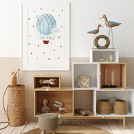 Watercolour little explorer balloon Fine Art Print