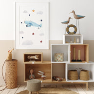 Watercolour little explorer plane Fine Art Print